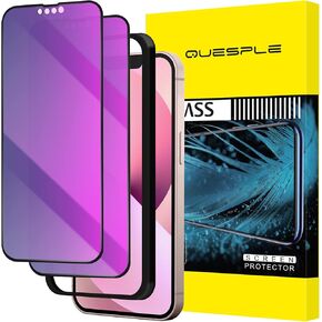 [2 Pack] Privacy Screen Protector for iPhone 11 Pro Max/Xs Max (6.5 Inch), Purple Anti-Spy Tempered Glass, Easy Installation Kit, Case Friendly