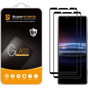 Supershieldz (2 Pack) Designed for Sony (Xperia Pro-I) Tempered Glass Screen Protector, (Full Screen) Anti Scratch, Bubble Free (Black)