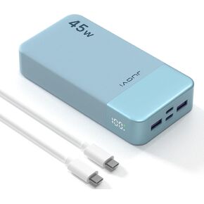 J2621 Power Bank Portable Charger,20000mAh 45W PD3.0 QC 4.0 Fast Charging Battery Pack with LED Display,2 USB-C,2 USB-A for iPhone 15 16, MacBook