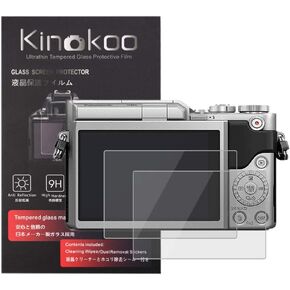 kinokoo Tempered Glass Film for Panasonic GX800 GX850 GF9 GF8 Crystal Clear Film Panasonic GX800/GX850/GF9/GF8 Screen Protector Bubble-Free/Anti-Scratch(2 Pack)