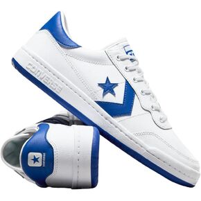 Converse Fastbreak Pro Leather Low (أبيض أسود) - A10201C (أبيض/أزرق/أبيض، نظام مقاسات الأحذية الأمريكية، للبالغين، للرجال، رقمي، متوسط، 10) in Kuwait