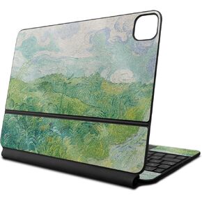 Glossy Glitter Skin Compatible with Apple Magic Keyboard for iPad Pro 13‑inch (M4) 2024 - Green Wheat Fields - 3M Vinyl Protective Decal Cover - Easy to Apply | Crafted in The USA by MightySkins