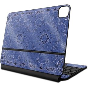 Glossy Glitter Skin Compatible with Apple Magic Keyboard for iPad Pro 13‑inch (M4) 2024 - Blue Bandana - Premium 3M Vinyl Protective Decal Cover - Easy to Apply | Crafted in The USA by MightySkins