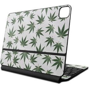 Glossy Glitter Skin Compatible With Apple Magic Keyboard for iPad Pro 13‑inch (M4) 2024 - Pot Leaves Green - Premium 3M Vinyl Protective Decal Cover - Easy To Apply | Crafted in the USA by MightySkins