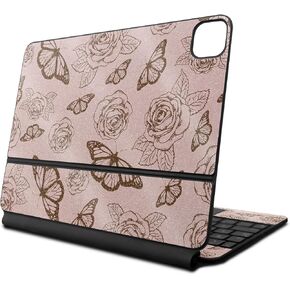 Glossy Glitter Skin Compatible With Apple Magic Keyboard for iPad Pro 13‑inch (M4) 2024 - Butterfly Garden - Premium 3M Vinyl Protective Decal Cover - Easy To Apply | Crafted in the USA by MightySkins