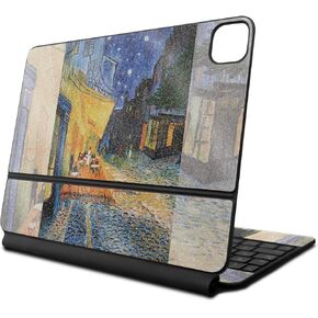 غلاف لامع لامع متوافق مع لوحة مفاتيح Apple Magic Keyboard لجهاز iPad Pro مقاس 13 بوصة (M4) 2024 - مقهى تراس في الليل - غطاء واقٍ من الفينيل 3M - سهل التطبيق | صُنع في الولايات المتحدة الأمريكية بواسطة MightySkins