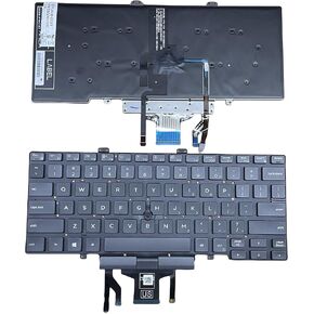 New Replacement Keyboard with Screwdriver US Layout for DELL Latitude 5400 5401 5410 5411 7400 7410 Laptop with Backlight and Pointer