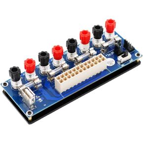 Upgrade Version 24 Pins Power Supply Breakout Adapter with USB 5V Port and Insulation Plastic Base (Blue)