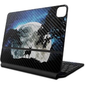 Carbon Fiber Skin Compatible with Apple Magic Keyboard for iPad Pro 13‑inch (M4) 2024 - Moonlight Deer - Premium 3M Vinyl Protective Decal Cover - Easy to Apply | Crafted in The USA by MightySkins