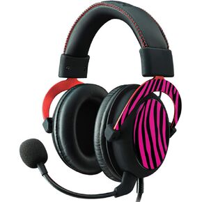 MightySkins Skin Compatible with Kingston HyperX Cloud II Gaming Headset - Pink Zebra | Protective, Durable, and Unique Vinyl Decal wrap Cover | Easy to Apply, Remove | Made in The USA