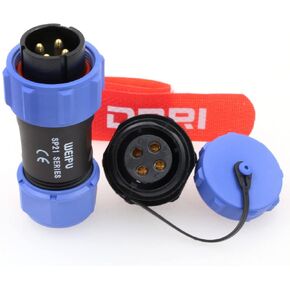 DRRI Weipu SP21 5Pin Rear-nut Mount Waterproof Quick Connect Threaded Plastic Connector for Outdoor Lights