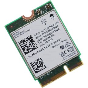 Deal4GO BE1750x Wi-Fi 7 5.8Gbps 320MHz 802.11BE Gaming Wireless WiFi Adapter Card BE200 BT 5.4 4R1J9 BE200NGW for Dell ASUS Acer Laptop, Green