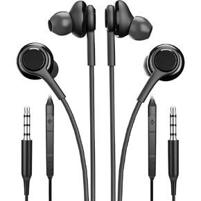 3.5mm Wired Headphone(2pack) Headset with Microphone Computer PC Laptop Gaming Jack Earbud Video Game Headset in Ear Phone Compatible for Galaxy S10 Pad Kid for School Chromebook Auriculare I