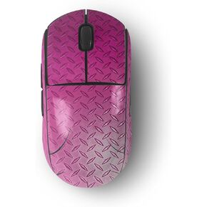 MightySkins Skin Compatible with Logitech G Pro Wireless Gaming Mouse - Pink Diamond Plate | Protective, Durable, and Unique Vinyl Decal wrap Cover | Easy to Apply