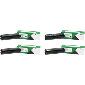 Lexmark 20N1HC0, 20N1HK0, 20N1HM0, 20N1HY0 CMYK 4-Color High Yield Return Program Toner Cartridge Set for CS331, CX331