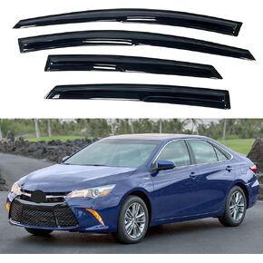 Window Visor Compatible with Toyota Camry 2012-2017, Rain Guard Tape-On Extra Durable Sun Wind Air Side Vent Window Deflector, 2012 2013 2014 2015 2016 2017