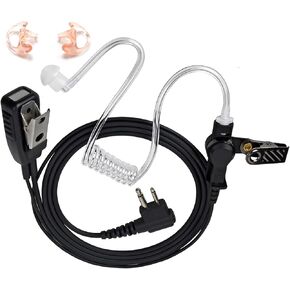 HYS Radio Acoustic Tube Earpiece Law Enforcement in-Ear Low-Profile Noise Reduction Headset with Silicon Earmold for Motorola BRP40 BC90 CP300 GP88 RDU4160D Handheld Portable Radio