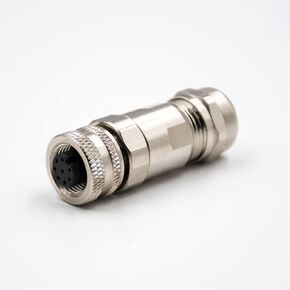 M12 8 Pin Connector A Code Female Straight Shield Field Wireable Connector Cable Screw-Joint Female Straight A Code 8 Pin M12 Connector