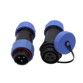 HangTon HE21 3 Pin Male Female Cable Plug Socket Circular Waterproof Power Connector 30A for LED/Marine/Lighting Equipment (Solder)