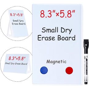 Desktop Whiteboard with Stand 8.3 x 5.8 Inches, Small Dry Erase White Board Standable, Mini Dry Erase Whiteboard Easel for Desk with Marker