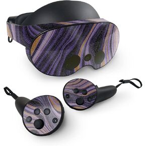MightySkins Glossy Glitter Skin Compatible with Meta Quest Pro - Purple Jewel | Protective, Durable High-Gloss Glitter Finish | Easy to Apply, Remove, and Change Styles | Made in The USA
