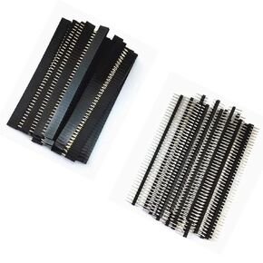 1x40 Pin 2.54mm Single Row Male and Female Pin Header Connector Kit PCB Board Pin Connector - (40 pcs)