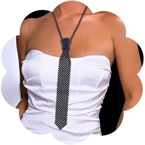 White Pearls Neck Tie Handmade Weaving Ladies Shirt Necklace Neck Tie Beaded Tie Necklace Party Jewelry Accessories