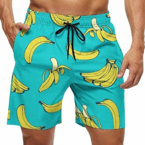 Mens Swim Trunks with Compression Liner Quick Dry Swimming Board Shorts 2 in 1 Bathing Suit