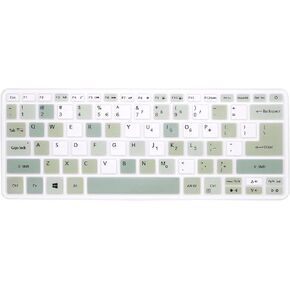 Silicone Keyboard Cover for Acer 2020-18 Flagship Swift 3 14",Swift 3 SF314-52/53/54/55/56/57,Aspire S 13 S5-371 S5-371T 13.3",Swift 5 14" SF514,for Acer Spin 5 SP513-Mixed Color Green