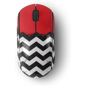 MightySkins Skin Compatible with Logitech G Pro Wireless Gaming Mouse - Red Chevron | Protective, Durable, and Unique Vinyl Decal wrap Cover | Easy to Apply, Remove, and Change Styles