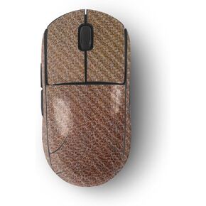 MightySkins Carbon Fiber Skin Compatible with Logitech G Pro Wireless Gaming Mouse - Brown Pleather | Protective, Durable Textured Carbon Fiber Finish | Easy to Apply