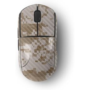 MightySkins Carbon Fiber Skin Compatible with Logitech G Pro Wireless Gaming Mouse - Desert Camo | Protective, Durable Textured Carbon Fiber Finish | Easy to Apply