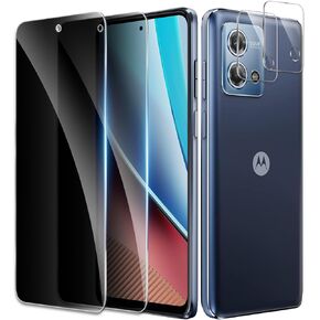 [2+2 Pack] Privacy Screen Protector for Motorola Moto G Stylus 2023, Anti-Spy Shatterproof Tempered Glass with Camera Lens Tempered Glass 9H Hardness Bubble Free Anti-Glare Case Friendly