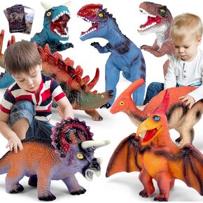 7 Piece Jumbo Dinosaur Toys for Kids Big Dinosaur Toys for Boys Large Dinosaur Toys for Kids 3-5 - Perfect Dinosaur Gifts for Kids