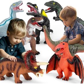7 Piece Jumbo Dinosaur Toys for Kids Big Dinosaur Toys for Boys Large Dinosaur Toys for Kids 3-5 - Perfect Dinosaur Gifts for Kids
