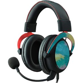 MightySkins Skin Compatible with Kingston HyperX Cloud II Gaming Headset - Watercolor Blue | Protective, Durable, and Unique Vinyl Decal wrap Cover | Easy to Apply, Remove | Made in The USA