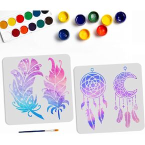 2PCS Basketball Stencils Athlete Basketball Ball Player Stencils Word Quote Template 11.8×11.8inch Reusable PET Template for Painting DIY Cards Making Album Wall Decoration