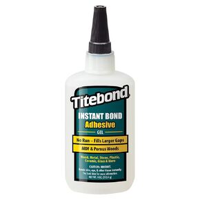 Titebond Instant Bond Medium Adhesive, 5-Second Bond, Home Repair, Woodworking, Crafts, Hairline Cracks, Filling Wood Knots, 4 oz. 6212