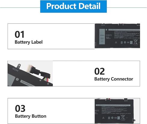 بطارية J0PGR متوافقة مع Dell Latitude 12 5285 E5285 5290 2 في 1 سلسلة T17G T17G001 T17G002 0J0PGR JOPGR 0RDYCT RDYCT 1WND8 X16TW 0X16TW 0FTH6F FTH6F 7.6V 42Wh in Kuwait
