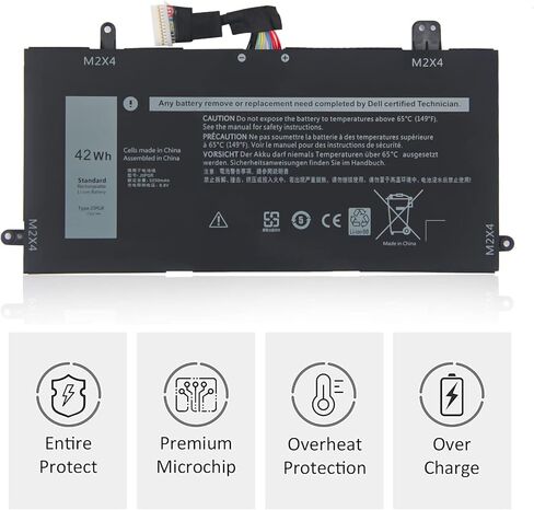 بطارية J0PGR متوافقة مع Dell Latitude 12 5285 E5285 5290 2 في 1 سلسلة T17G T17G001 T17G002 0J0PGR JOPGR 0RDYCT RDYCT 1WND8 X16TW 0X16TW 0FTH6F FTH6F 7.6V 42Wh in Kuwait
