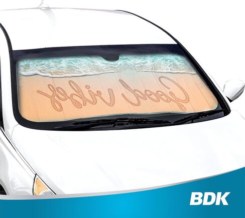 BDK كالي أشجار النخيل الأمامية للزجاج الأمامي ظلة الأكورديون نمط قابل للطي ظل تلقائي لسيارة شاحنة سيارات الدفع الرباعي فان كتل الأشعة فوق البنفسجية حاجب الشمس حامي سهل الإعداد يبقي سيارتك باردة - 58 × 27 بوصة in Saudi Arabia