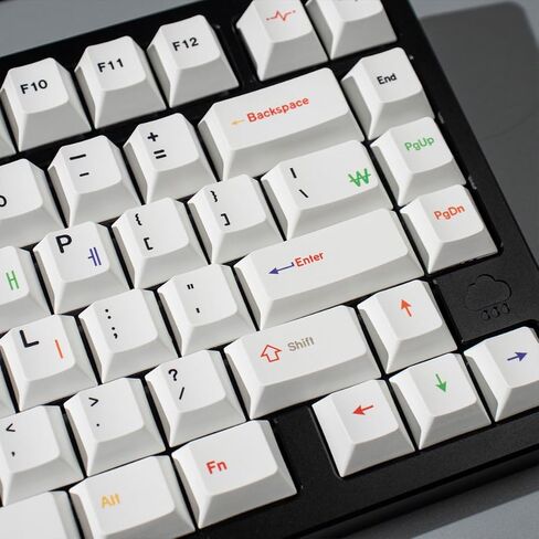 mintcaps 144 Keys White Korean Keycaps Cherry Profile Dye Sublimated PBT Keycap Set Suitable for 60% 65% 75% 100% Cherry Mx Switches Mechanical Keyboard in Kuwait