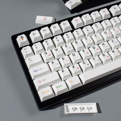 mintcaps 144 Keys White Korean Keycaps Cherry Profile Dye Sublimated PBT Keycap Set Suitable for 60% 65% 75% 100% Cherry Mx Switches Mechanical Keyboard in Kuwait