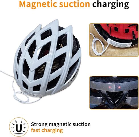شاحن مغناطيسي متوافق مع شاحن Livall Smart Helmet BH60SE - كابل شحن USB بديل لمحول شحن Livall BH51 (أبيض + أبيض) in Saudi Arabia