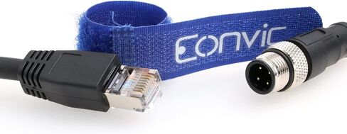 Eonvic M12 to RJ45 Ethernet Cable 4 Pin Male D-Code Cat5e Shielded Waterproof Network Cable Industrial Camera Ethernet/Profinet/IP/EtherCat (2M, Black) in Saudi Arabia