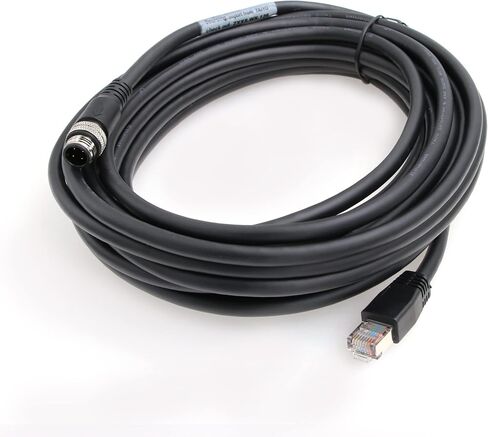 Eonvic M12 to RJ45 Ethernet Cable 4 Pin Male D-Code Cat5e Shielded Waterproof Network Cable Industrial Camera Ethernet/Profinet/IP/EtherCat (2M, Black) in Saudi Arabia