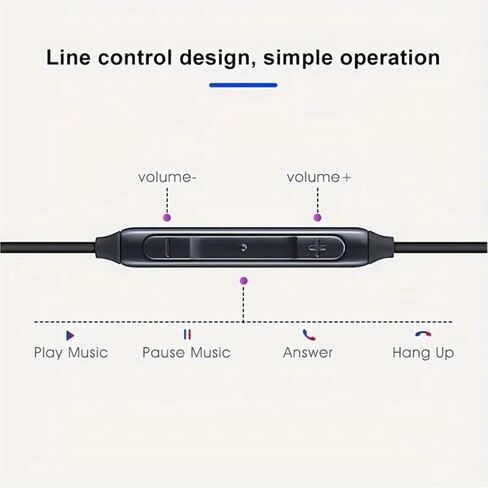 2024 New Stereo Headphones for Samsung Galaxy Galaxy S10, S10E, S10+, S8, S8+, S9, S9+, Note 9- Designed by AKG - 3.5 mm Jack with Microphone and Volume Buttons (Black) in Saudi Arabia