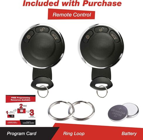 2X KeylessOption Keyless Entry Remote Car Smart Key Fob Control 3-Button Replacement for 2006-2014 BMW Mini Cooper Countryman Paceman (KR55WK49333, IYZKEYR5602, 3452819-01) in Saudi Arabia