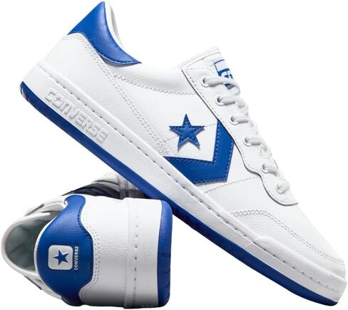 Converse Fastbreak Pro Leather Low (أبيض أسود) - A10201C (أبيض/أزرق/أبيض، نظام مقاسات الأحذية الأمريكية، للبالغين، للرجال، رقمي، متوسط، 10) in Kuwait
