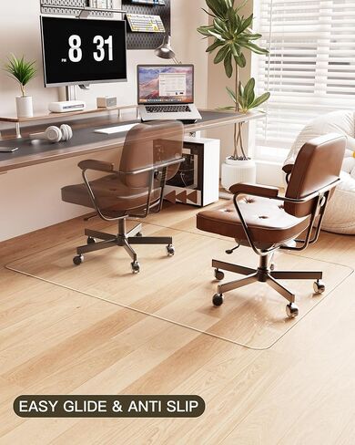 YSAGi Chair Mat for Hard Floor, Easy Glide Clear Office Mats for Rolling Chairs Hardwood Floor, Clear Heavy Duty Floor Mats for Home and Office (36x48 Inch, Clear with Lip) in Saudi Arabia